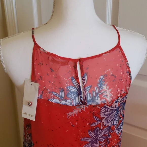 Ella Moss Red Silk Dress - Picture 5 of 6